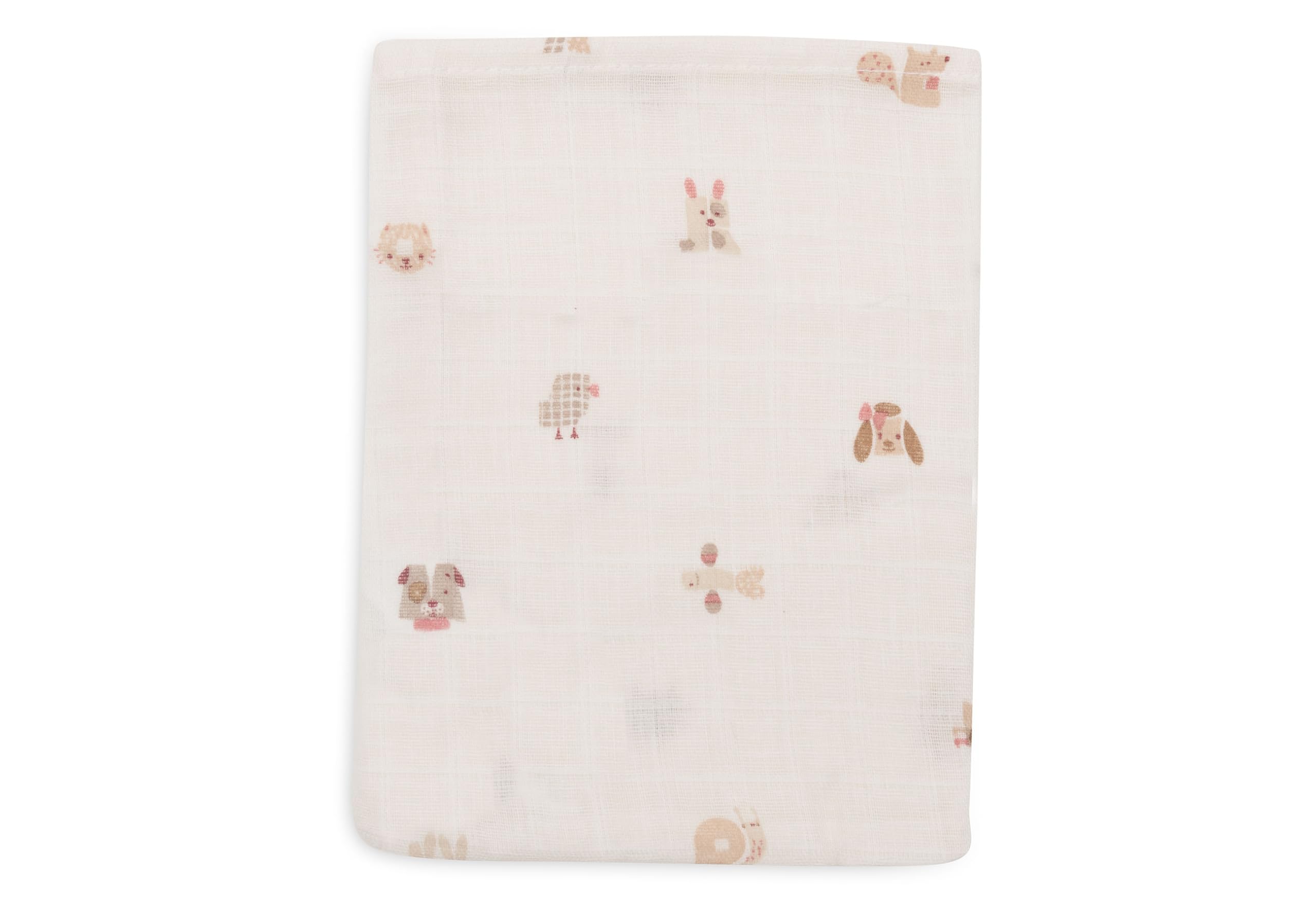 Jollein Gants de Toilette Bébé - Animal Friends - Lot de 3-15x20 cm - Mousseline - 100% Coton - Gants de Toilette Bébé - Certifiée OEKO-TEX