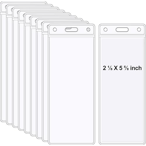 10 Pack Vertical Clear Badge Holders - Plastic Ticket Stub Holders 6.5 x 2.56 Inch Credential Ticket Holder for Concerts