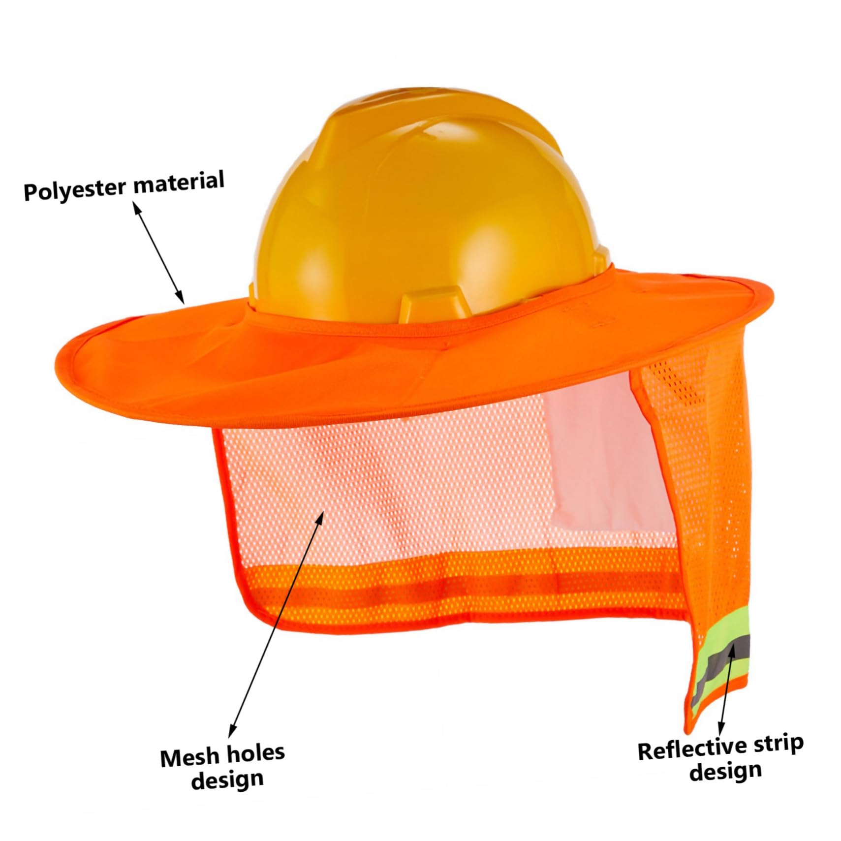 5 Pezzi Protezione Casco da con Parasole Esteso e Strisce Riflettenti Copertura Traspirante in Resistente per Giardinaggio e Attività Outdoor