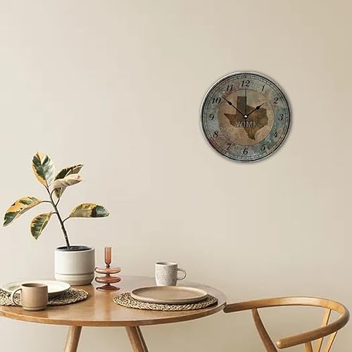 Miniatura 4 de Home States - Reloj de pared con mapa de Estados Unidos, estilo shabby chic, sin tictac, funciona con pilas, 10 pulgadas, decoración de madera,