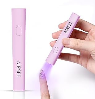 Airsee Mini Portable Rechargeable UV Nail Lamp, 2-Timers for Fast Gel Nails, Rhinestone Glue Decoration at Home & Travel (Purple)