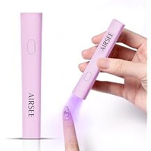 AIRSEE Mini Handheld UV Light for Gel Nails,Portable Rechargeable Nail Lamps,2 Timers for Rhinestone Glue Decoration,Gel Nail Strips at Home,TravelPurple