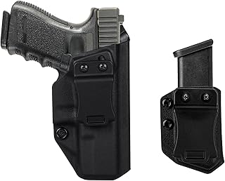 G19 IWB Holster Right Hand Fits Glock Models 19,19X,25,32,44(Gen1-5)/G23 (Gen3-4)/G45 (GEN3-5) Pistol Holster & Universal 9mm/.40 Double Stack Mag Carrier Concealed Carry