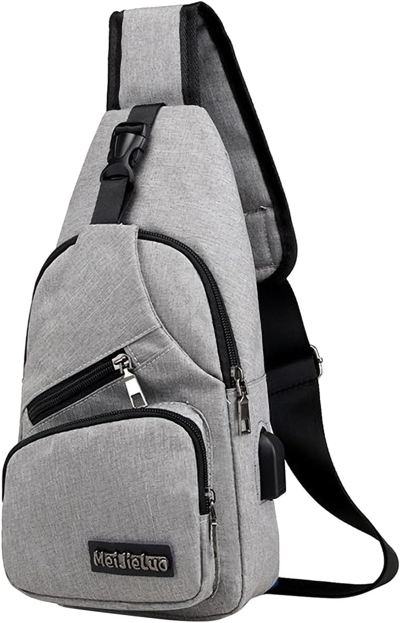 GenericStrap Bag Crossbody Backpack With USB Headphone Hole Strap Hiking Backpack Multipurpose Outdoor Travel Bag