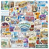CKXTYNG Chicago Stickers 200 PCS, Chicago Travel Sticker Pack with 100 Designs, Waterproof Vinyl Decals for Laptops Water Bottles Scrapbooks Luggage Travel Journals