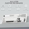 Teclado mecánico inalámbrico AULA F99, tri-modo BT5.0/2.4GHz/USB-C intercambiable en caliente, switches lineales pre-lubricados, retroiluminación RGB para PC/Tablet/PS/Xbox 3