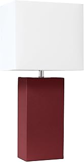Elegant Designs LT1151-RED Contemporary Faux Leather Encased Table Lamp ...