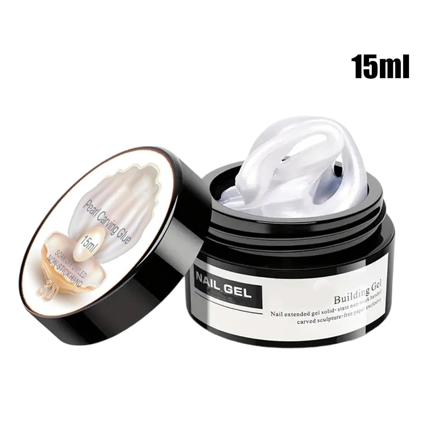 3D Nail Gel - Nail Sculpting Gel Glue, 15ml Non-Stick Fingernail Art for Styling, Modeling Paste with Firm Texture, Long-Lasting Formula for Shape Creating and Pattern Molding