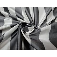 Silk Taffeta one inch StripesWhite/Charcoal Grey 54" Wide Sold by The Yard TAF S#12[1]
