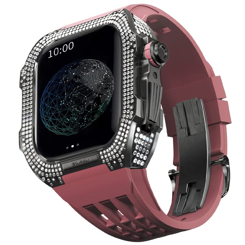 Bracelet de montre en titane luxe pour Apple Watch 6 5 4 SE 44mm avec étui