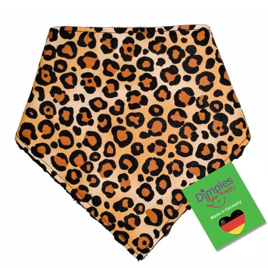 Bandana pour chien léopard Dimples foulard fait main pour chiot chat 45cm