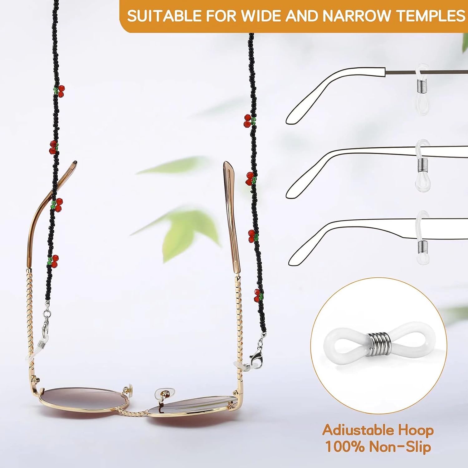 humlbird Mask Lanyard Eyeglasses Chain Healing Crystal Beaded Sunglasses Chains with Pearl for Women image 5