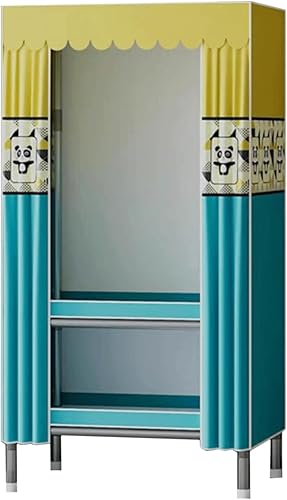 Miniatura 9 de Armarios grandes Armario grande con marco de aleación de hierro para dormitorio, armario portátil, ahorra espacio, fácil de montar, ropa, armario,