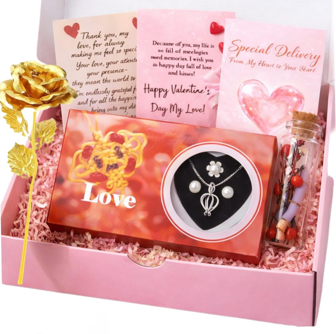 Yadava PearlSet Jewellery Gift Box with Necklace and Earrings for Anniversary, Proposal, Celebration, Desk Display & Special Moments