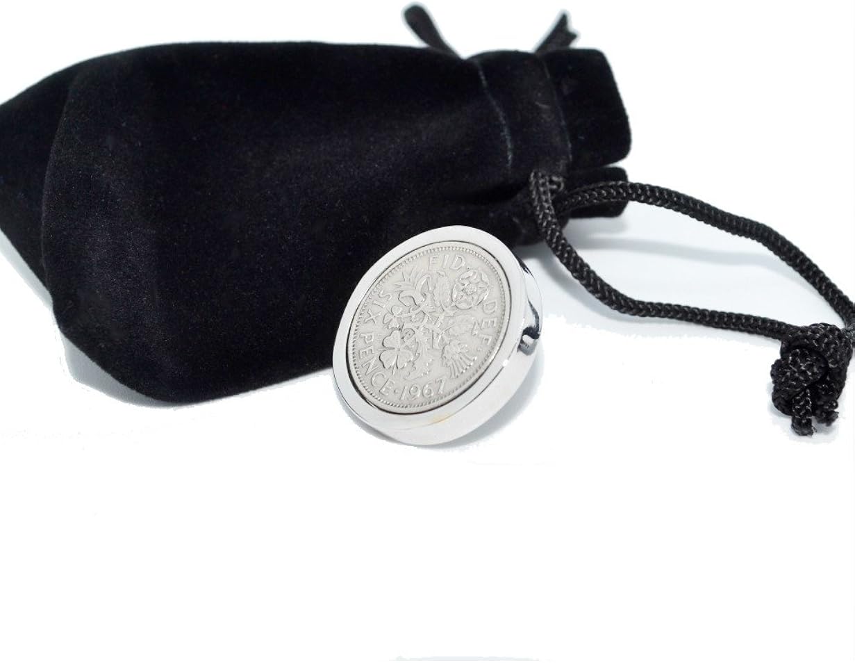 Genuine Polished 1956 Sixpence in Lapel Pin, Silver - Image 5