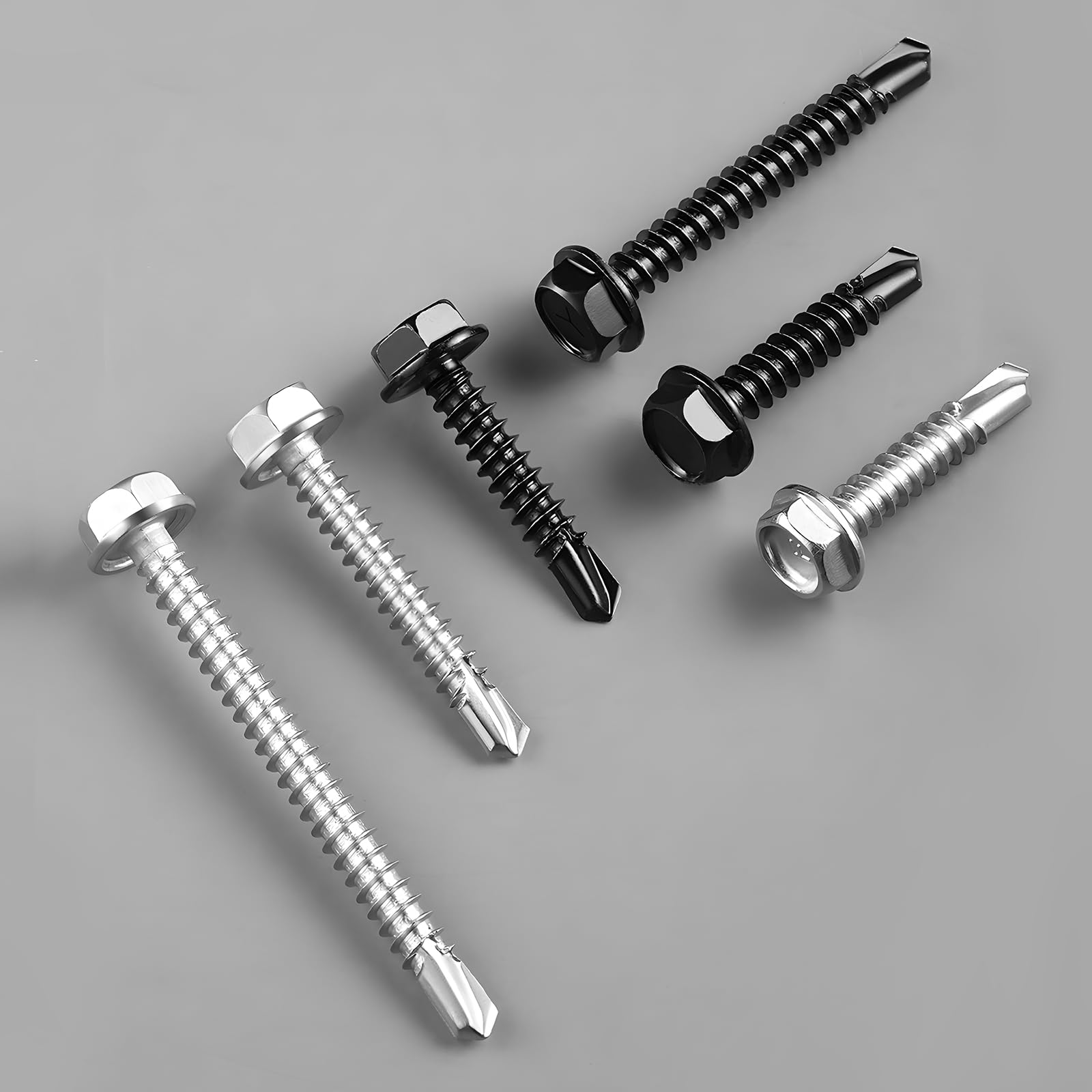 Black Self-Tapping Screws - 58pcs #10 Stainless Steel -6 Black Self-Tapping Screws - 58pcs #10 Stainless Steel -6
