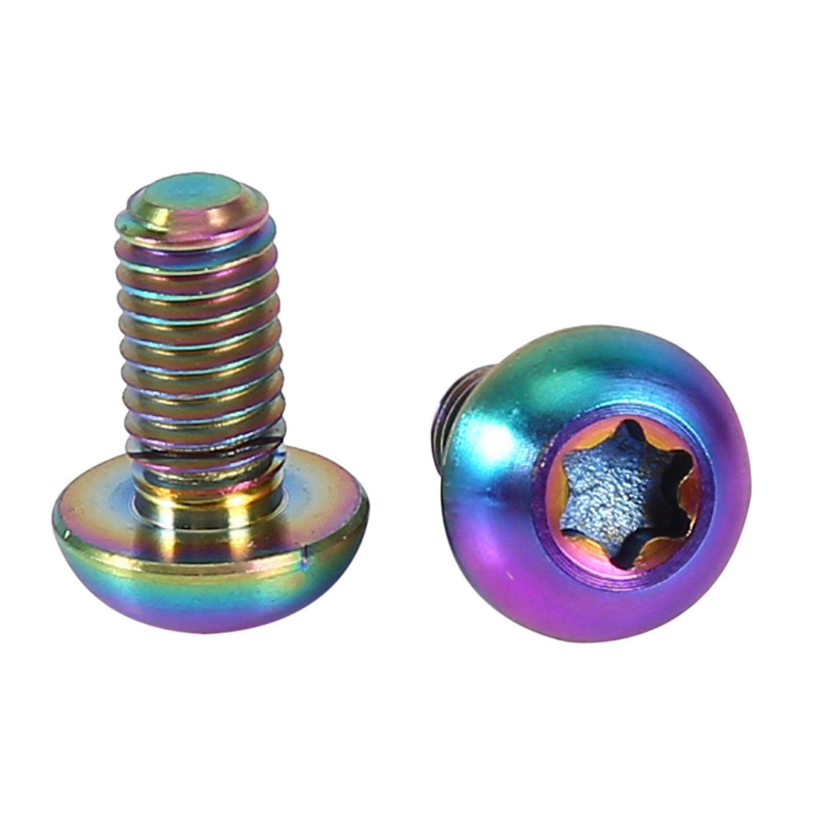 Colorful/Silver/Black tita nium Alloy Bikes Rotor Screw for Road Bikes Mountain Bike(M5x10 Colorful), 12 Pcs Bikes Disc Brake Bolts, 12 Pcs Bikes Disc Brake Bolts, Colorful/Silver/Bike BOL