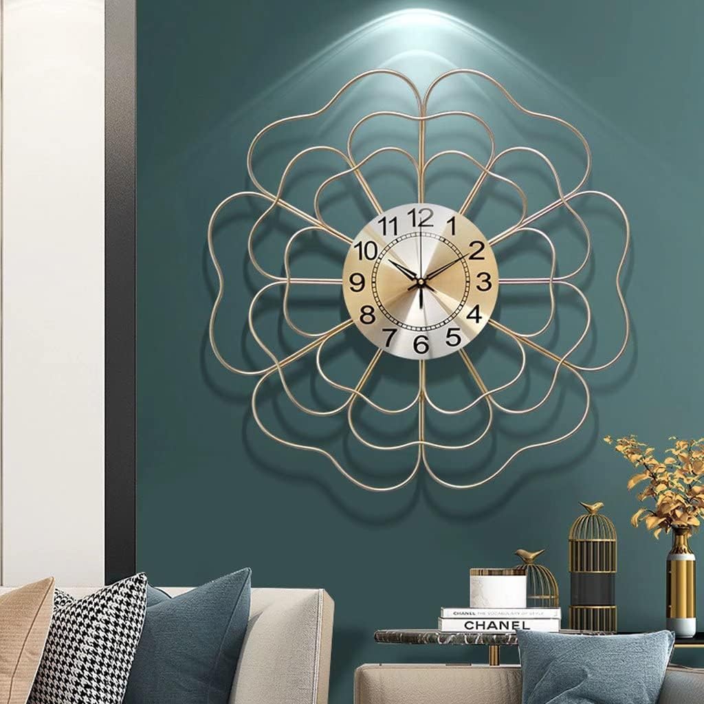 Wall Clock,Modern Non-Ticking Silent Wall Clocks,Battery Operated Peony Flower Decro Clock for Room,Home,Kitchen,Bedroom,Office