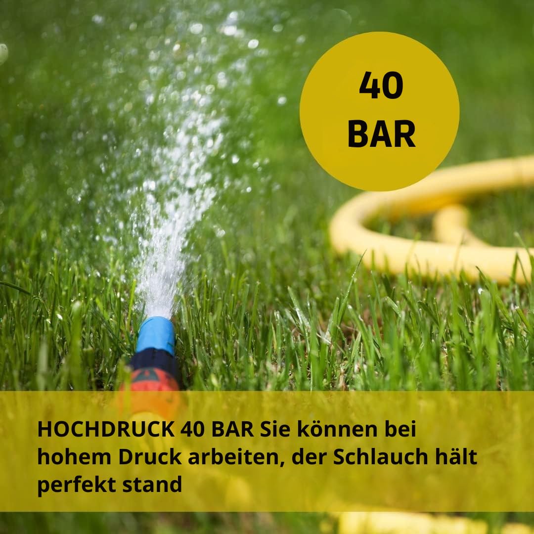 MAKA Gartenschlauch, 6 Schichten 12,5 mm Druck 40 Bar, Gartenschlauch Flexibel, Wasserschlauch Doppelte mit Gewebeeinlage, Torsionsfrei, Hitze- und Frostbeständig, UV-beständig (1/2 Zoll 25 Meter)