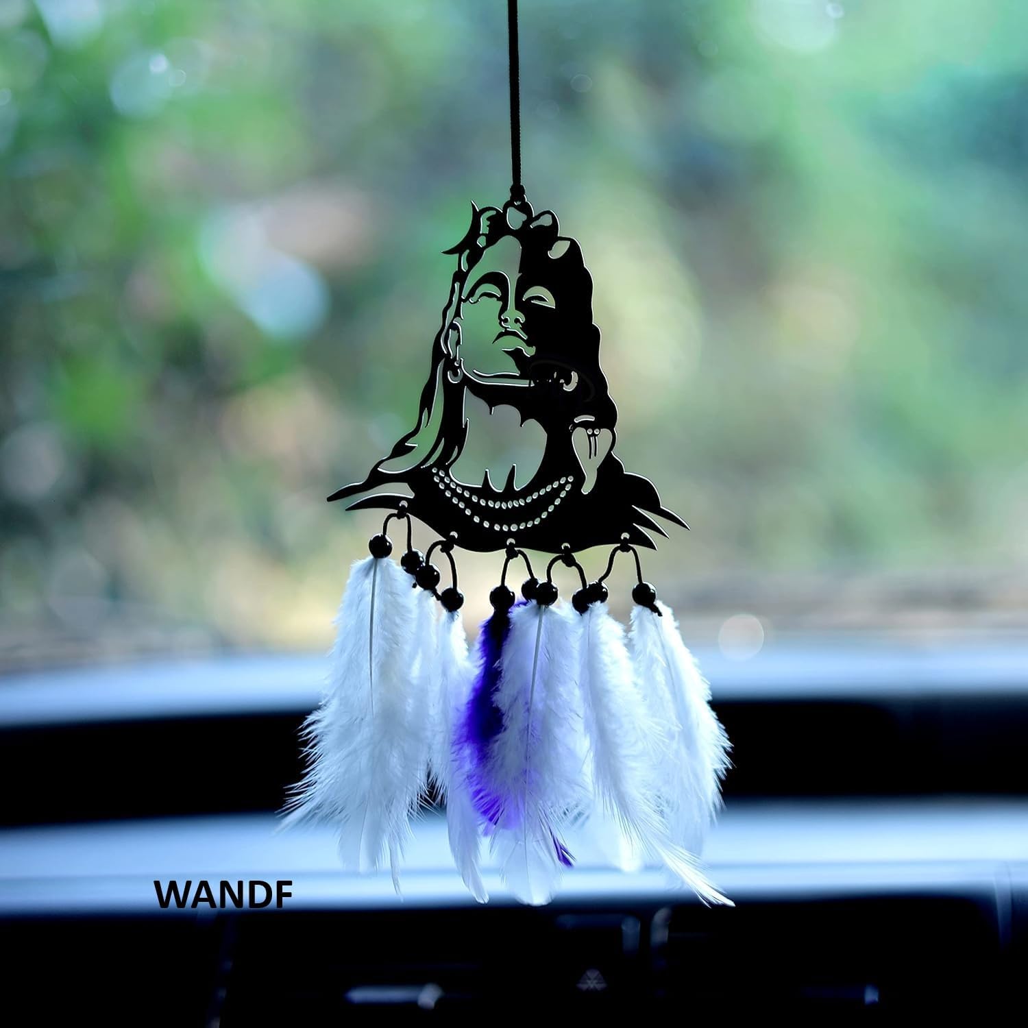Acrylic Dream Catcher Car Hanging Ornament Good Luck Rear View Mirror Decor Positive Vibes Car Accessories Dream Catcher for Balcony, Room, Garden, and Gift Decoration (Pack of 1) (DC-01)-image-4