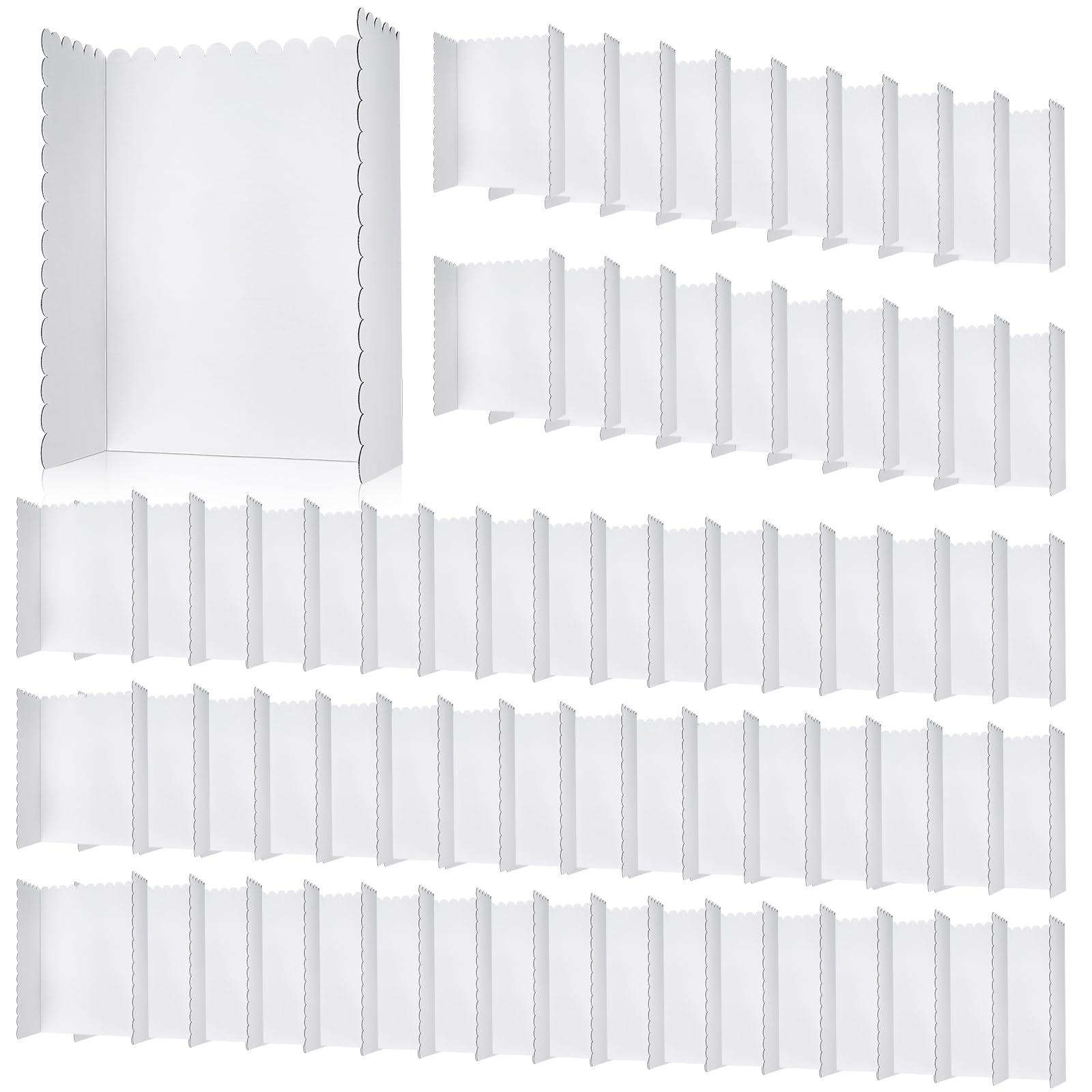72 Pcs 24 x 36 Inch Trifold Poster Display Boards White for Science Fair Presentation Projects Photo Exhibition Display Tri fold Board Foldable