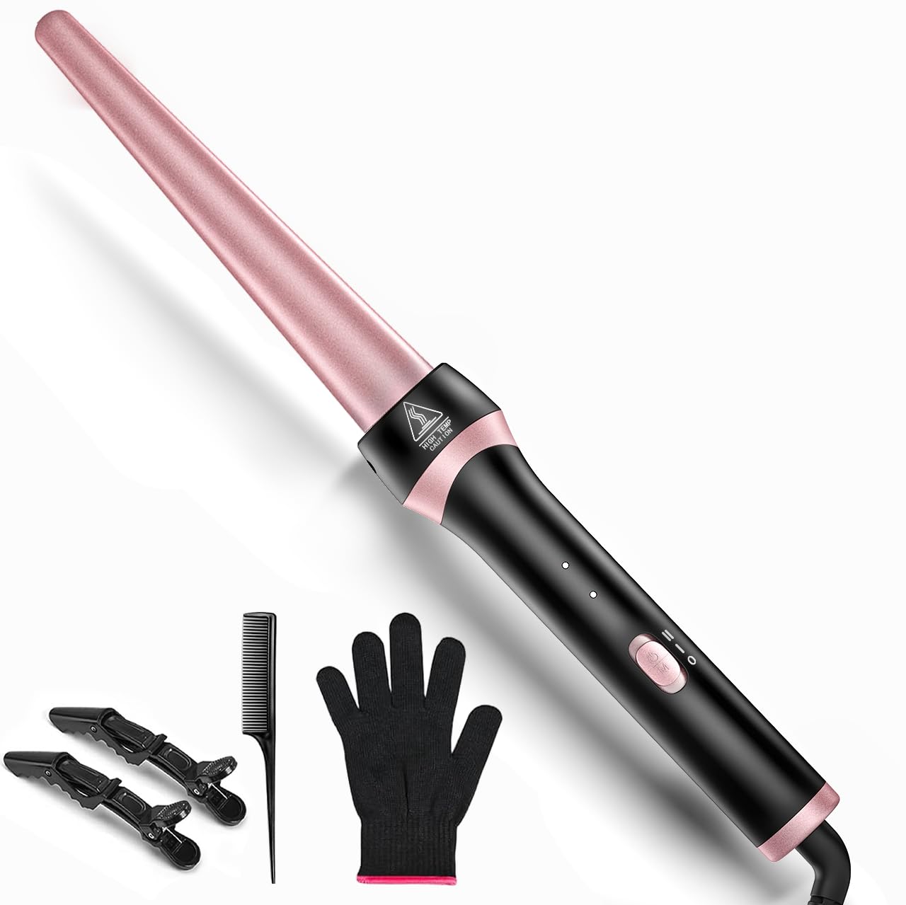 Curling Wand, 3/4-1 Inch Tapered Curling Iron Dual Voltage