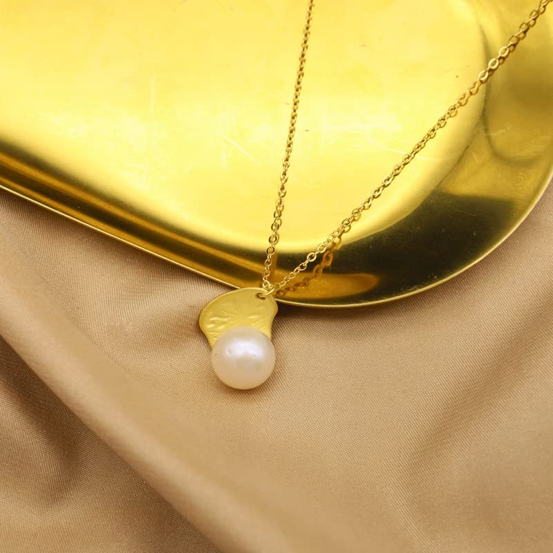 LOKILOKI Collar De Perlas Naturales De Agua Dulce De Plata De Ley con Forma Irregular para Mujer, Joyería Simple Vacaciones