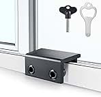 ZRFCXE Window Locks,4 Pack Sliding Window Locks with Key for Vertical & Horizontal Sliding Windows Doors,Easv to Install,Adjustable Security Window Lock for Patio Bedroom Home and Office (Black)