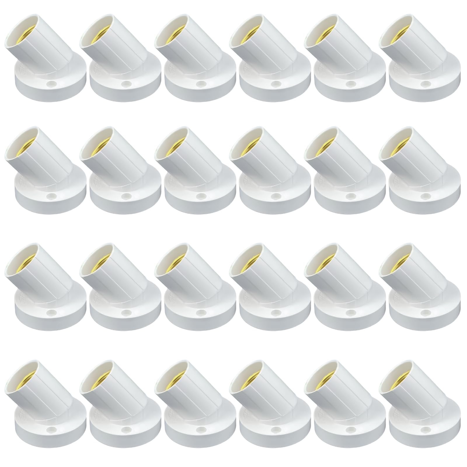 Lot de 24 douilles à vis coudées E27 - Ajustement à 90 degrés - Base de lampe coudée pour montage mural