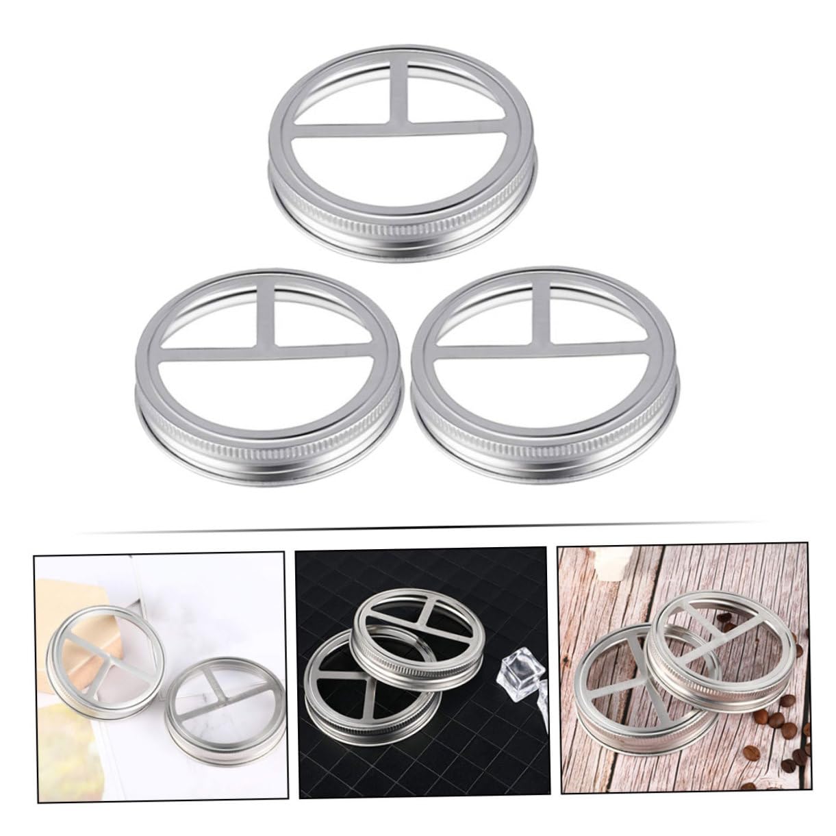 5 Sätze Zahnbürstenabdeckung Teigpressmaschine Abzeichenherstellungsset Spule Geteilter Zahnputzbecher Riemen Hängehalterung Rundes Gefäß Gitter Rostfreier Stahl Silver 3 Stück * 5 IMIKEYA