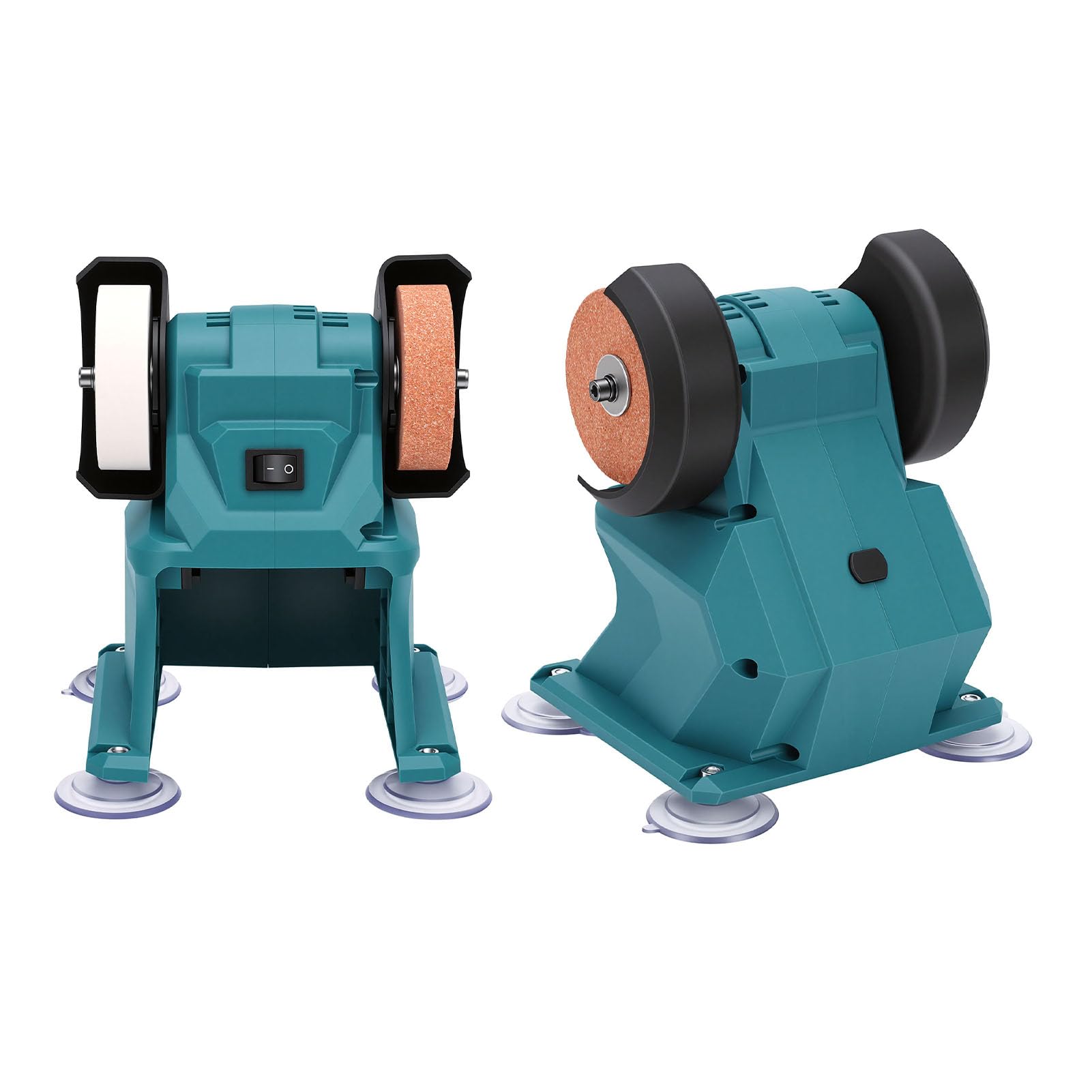 Generic Mini Amoladora de Banco Potente Herramienta de Afilado de Metal para Pulir y Esmerilar, Adecuada para Batería de Litio BL1815 BL1820, Material ABS