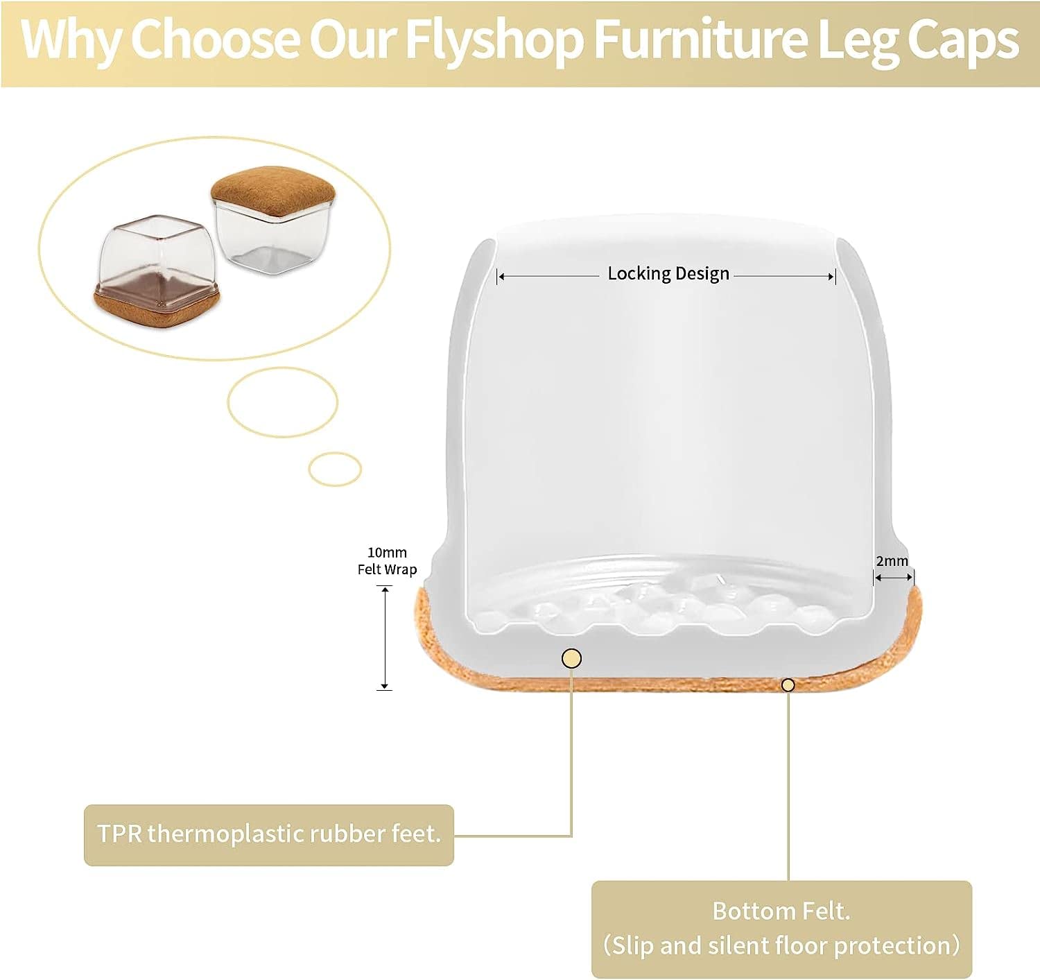 Tapas for muebles, fundas for patas de mesa, almohadillas de fieltro for muebles, 24 piezas de silicona for patas de sillas, fundas de fieltro, protectores for patas de muebles, almohadillas for patas