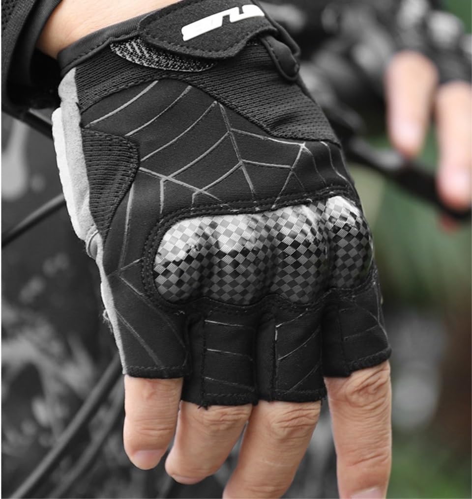 Rękawice Rowerowe Rękawiczki Męskie 1 Para Rękawiczek Z Półpalcami Do Rękawic Rowerowych I Motocyklowych Rękawice Outdoorowe (Color : Black, Size : Large)
