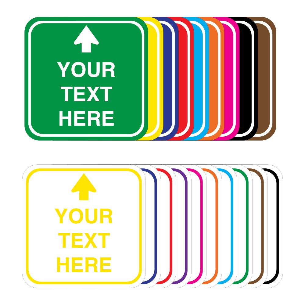 Interstate Signways Customizable Up Arrow Square Metal Sign, 12"x12", 3M Sheeting, 040 Rust Free Aluminum, Holes Included, Laminated, UV Protected, Weather Resistant, Made in USA, Custom