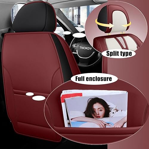 Miniatura 5 de Fundas de asiento de automóvil para Toyota Matrix 2003-2013, impermeables, de piel sintética, compatibles con bolsas de aire, funda protectora de