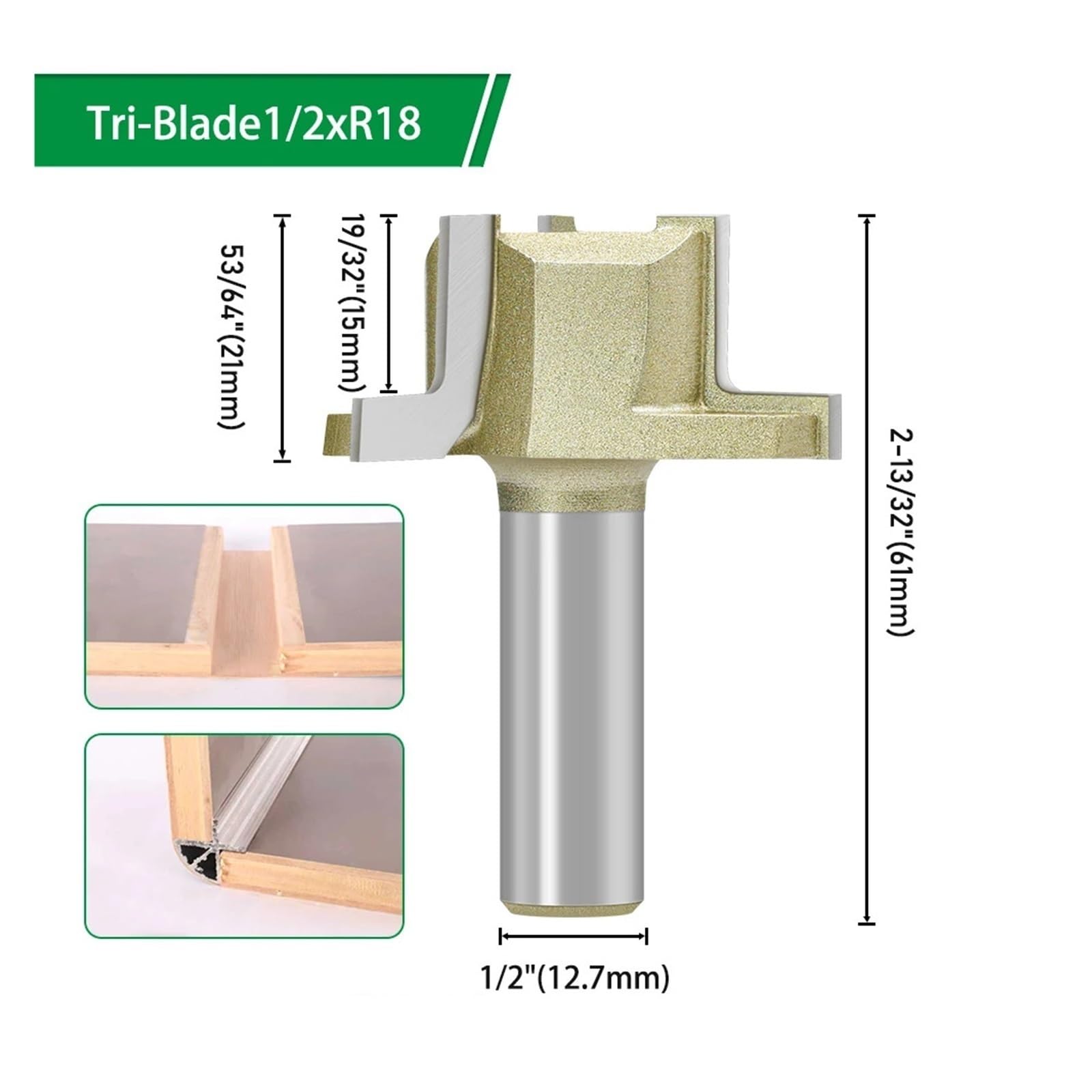 Broca de llenado de arco de calidad industrial con vástago de 1/2 pulgada y 12,7 mm
