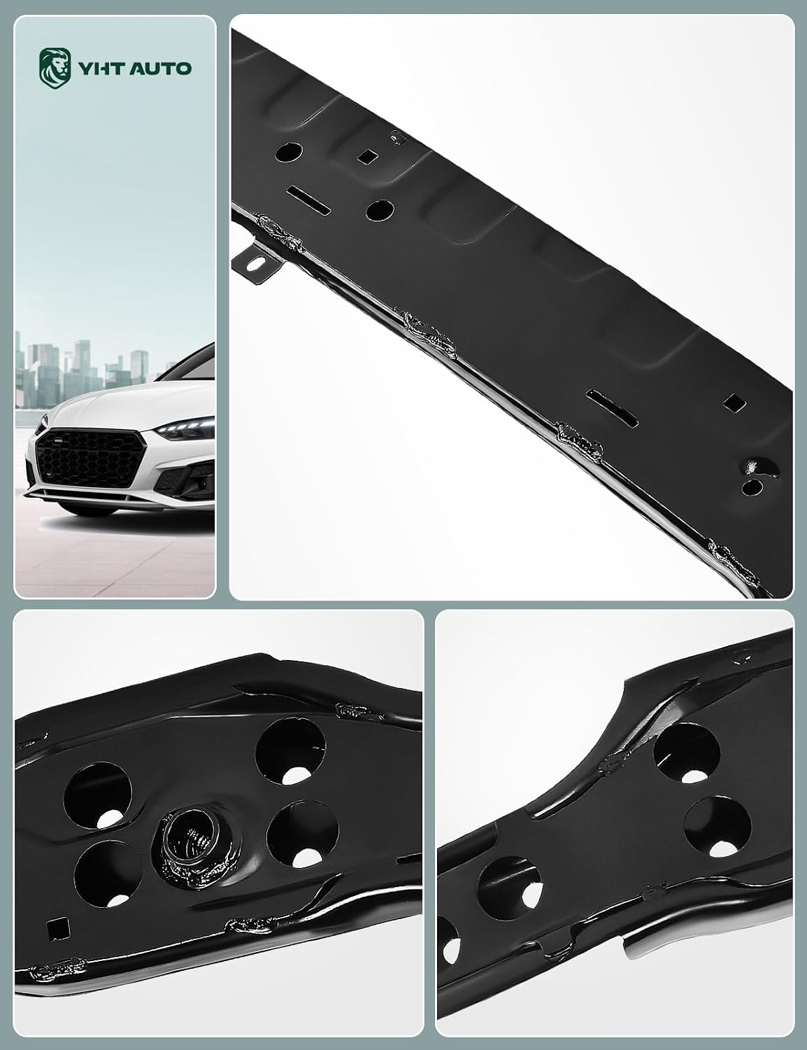 YHTAUTO Front Bumper Reinforcement Impact Bar Compatible with Chevrolet Cruze 2016 2017 2018 2019, Steel Front Replacement Bumper Impact Bar