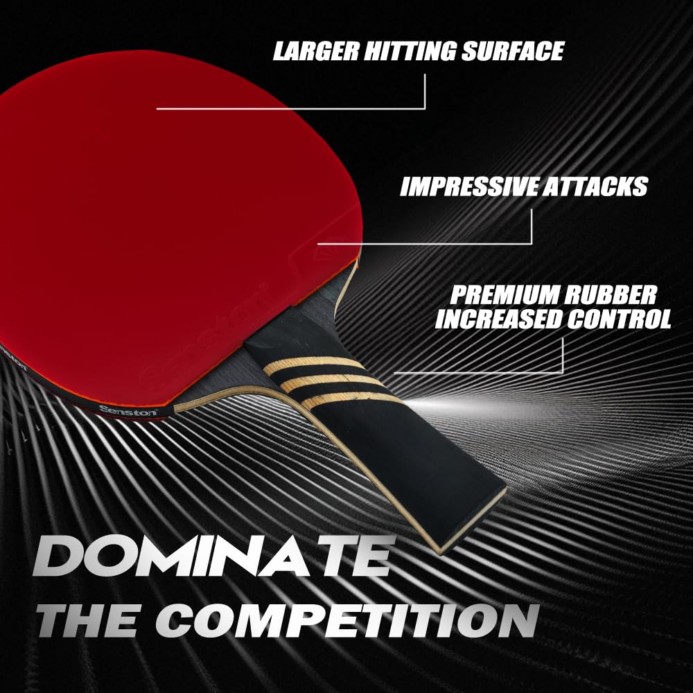 Senston Raqueta de ping y pong profesional con tecnología de carbono, juego de raquetas para avanzados, control superior para competición