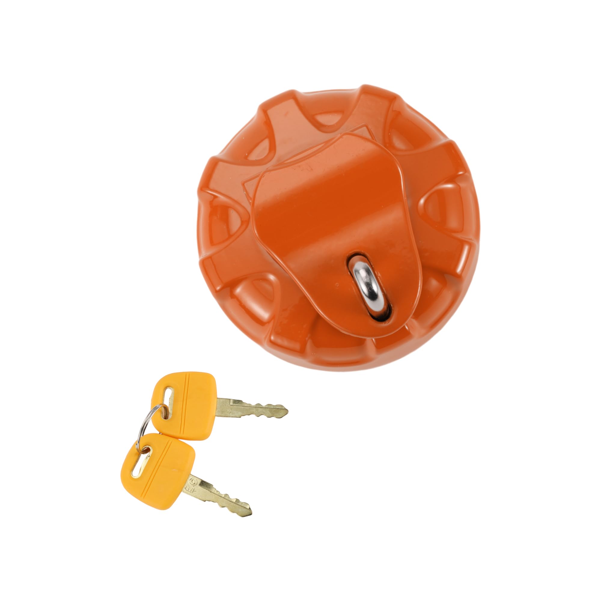 HEROFFIX Excavator Locking Gas Cap for HITACHI Locking Fuel Tank Cap with 2 Keys Silver Tone Red Orange Yellow