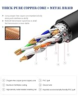 Vista 3 de ULANSeN Cable Ethernet Cat8, 3 pies de velocidad de cena 26 AWG 40 Gbps, 2000 Mhz con conector RJ45 chapado en oro, red LAN Cat8, cable SSTP UV
