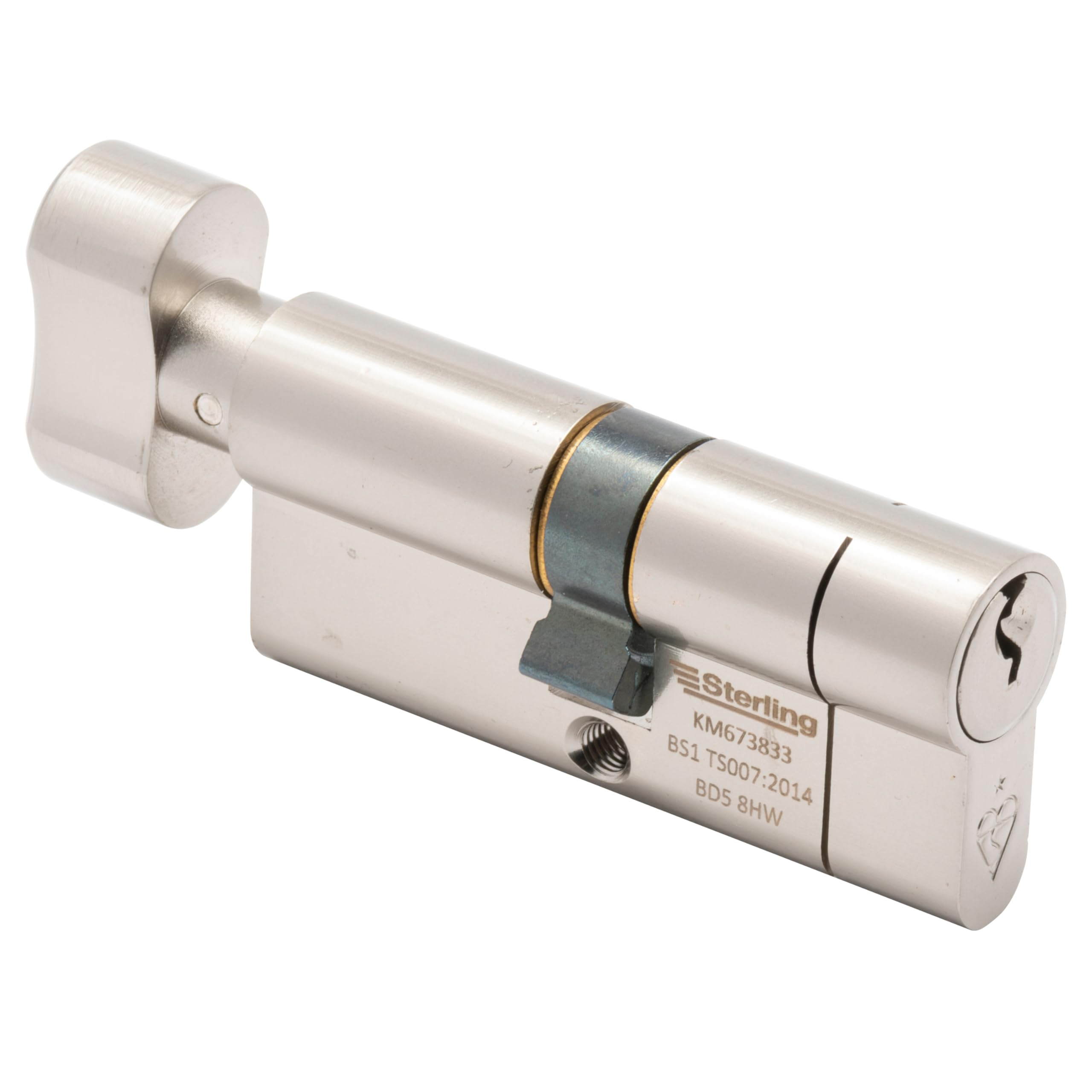 Door Minder BS1 TS007 1 Star Keyed Alike Euro Door Cylinder (Thumb Turn Cylinder, 35x35mm)