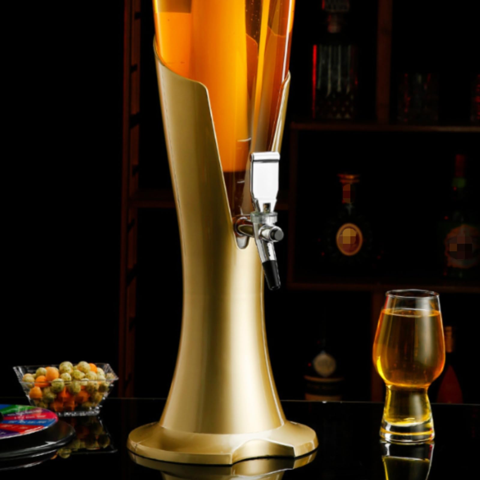 Dispenser Birra Colonna Distributore Bevande Spillatore Birra Brocca Birra con Colonna Del Ghiaccio E Luce LED Adatto per Feste Private Pub Catering Eventi, Rosso, Rosso