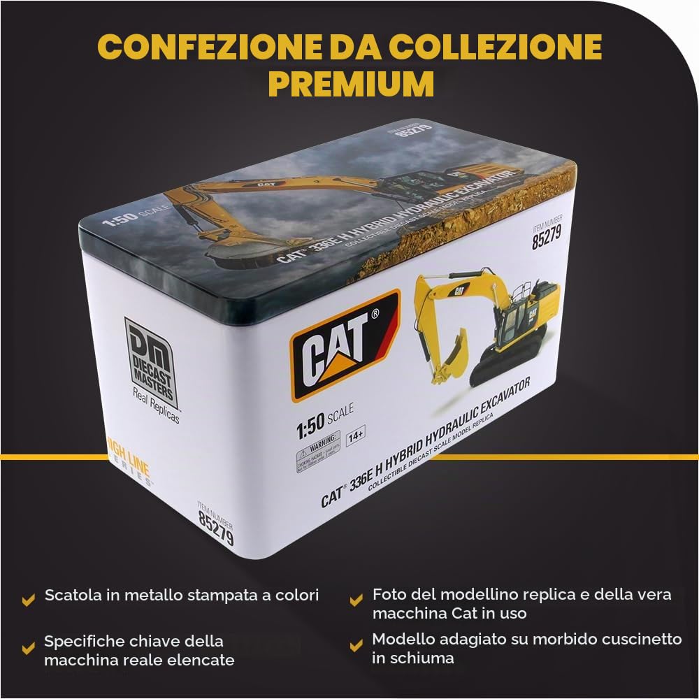 Diecast Masters 85279c - Escavatore ibrido Cat 336E, scala 1:50, da 14 anni, in vetrina, adatto ai collezionisti