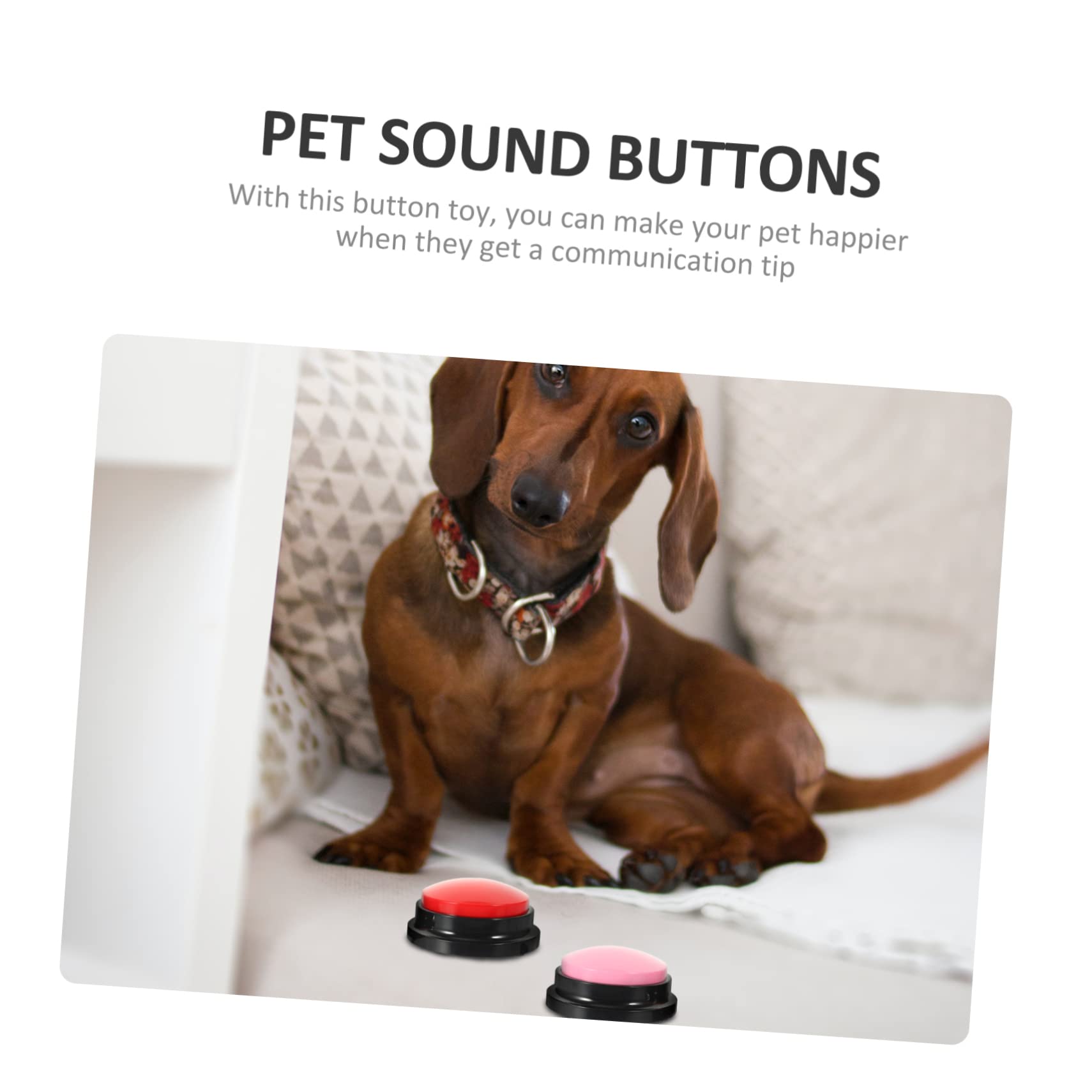 Hohopeti 4piezas Botones Interactivos para De Comunicación Grabable Juguete De Entrenamiento Cachorros y Gatos Divertidos para