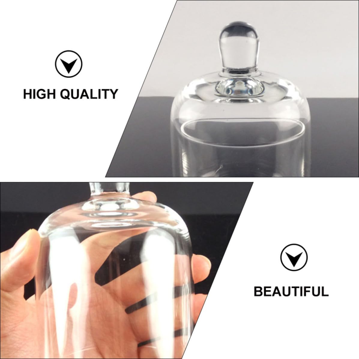 VILLCASE Portavelas de Cristal Diseño Romántico y Sencillo 2 Juegos y Ambiente Acogedor en Vidrio para Fiestas, Decoraciones Obsequios