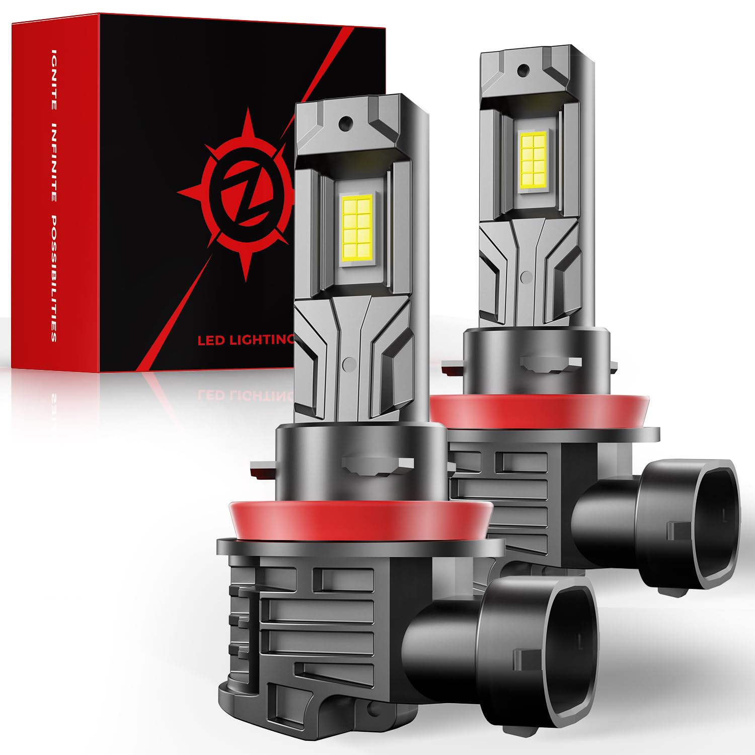 [2026 Upgrade] H 11 Led Bulbs, 50000LM [latest & Brightest] 800% Brightness Fog Lights Bulbs Real 1:1 Mini Size Design, 6000k Cool White，Pack of 2 H11