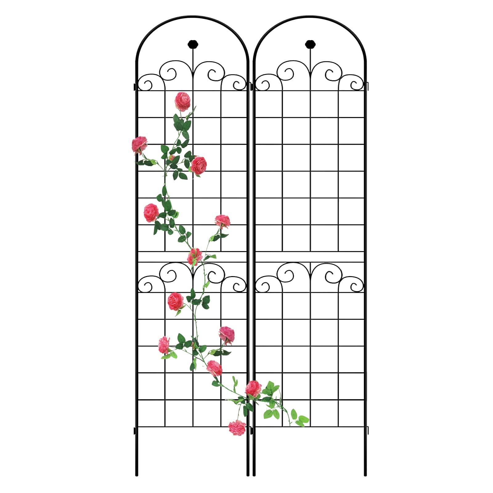 eLeGreen 2 Pack Metal Garden Trellis for Climbing Plants Outdoor 19.7