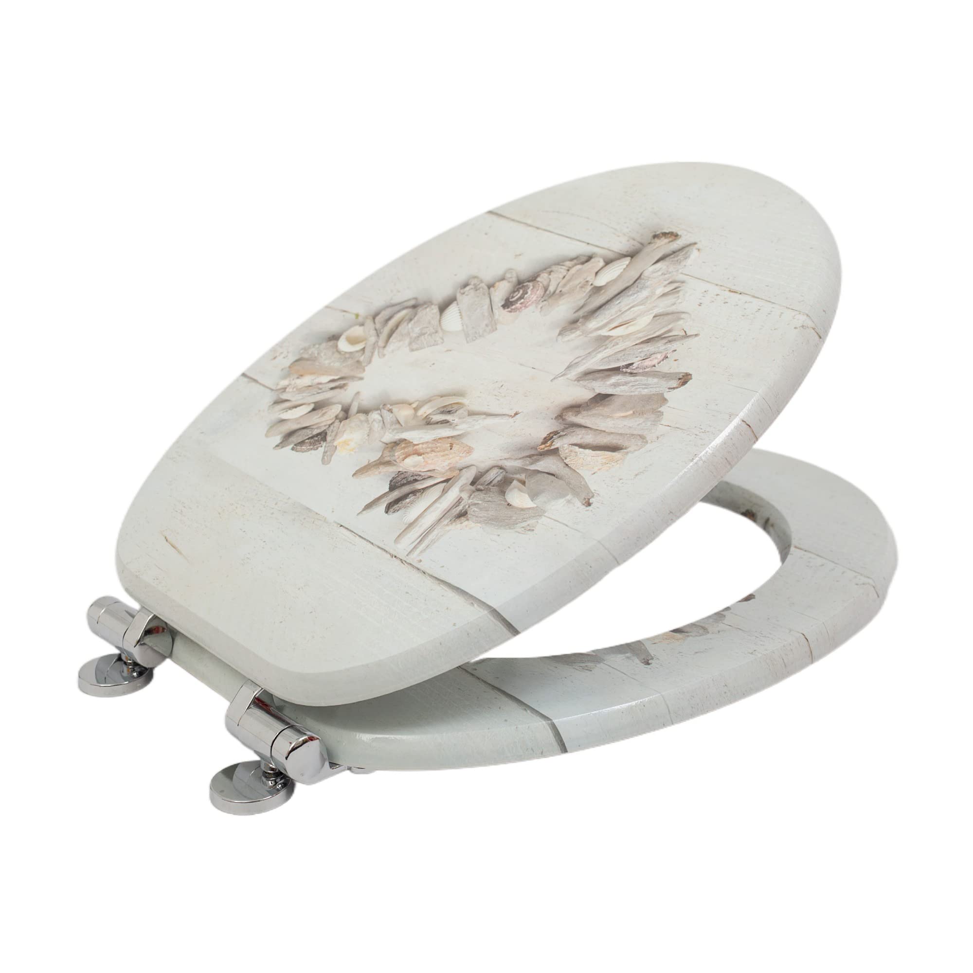 SINOBATH,Sedile WC - Copriwater Universale di alta qualità in legno, tanti motivi colorati, seduta comoda, facile da montare con istruzioni di montaggio