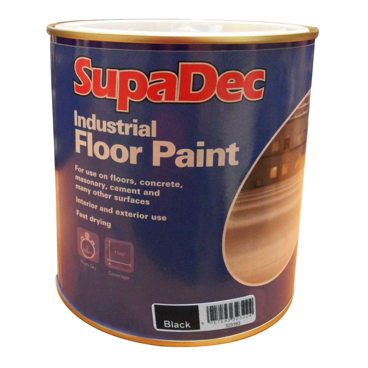 Supadec Black Industrial Floor Paint 1L – | Premium Hard-Wearing Floors Coating | For Concrete – Masonry – Cement & More | Interior & Exterior Use | Fast Drying Durable Floor Paint