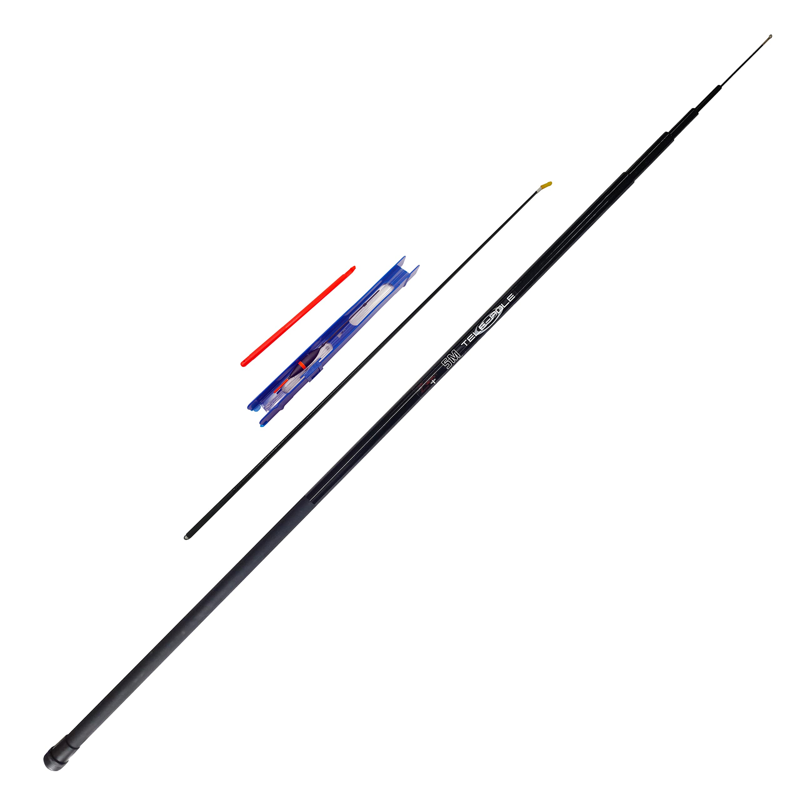5m / 16ft Starter TELE WHIP POLE Fishing Combo Collapses to 115cm Set for Big Freshwater Fish - Comes with Spare Elasticated Top Kit, Ready Tied Rig and Disgorger [12-20P500]